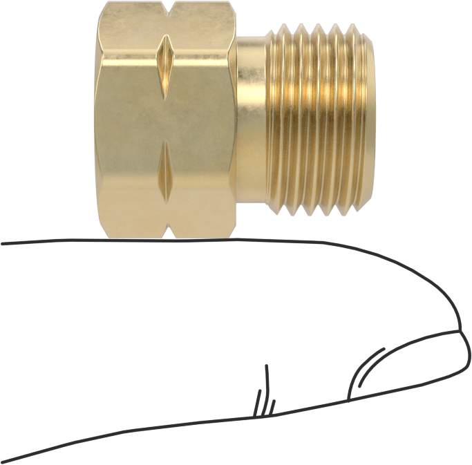 Erkek Pirinç Somun, CGA 033, 5/8"-18 UN/UNF, Sıkıştırılmış Gaz için Hortum Bağlantısı için Sol