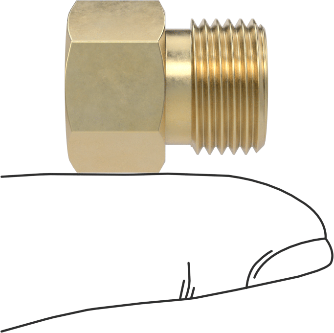 Erkek Pirinç Somun, CGA 032, 5/8"-18 UN/UNF, Sıkıştırılmış Gaz için Hortum Bağlantısı için Sağ El