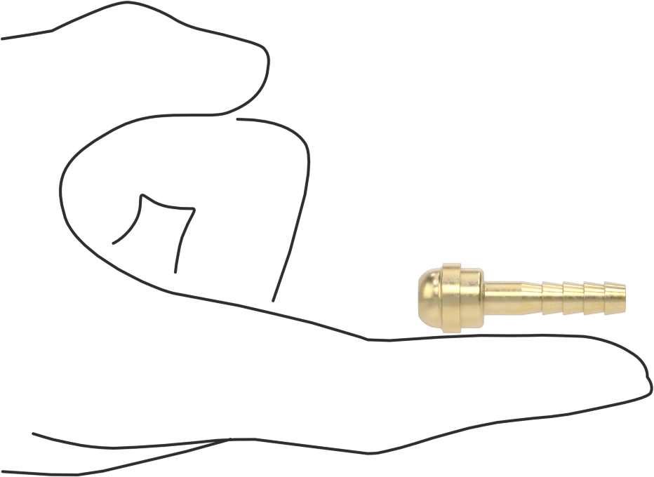 Sıkıştırılmış Gaz için Hortum Bağlantı Elemanı, 3/16" Hortum İç Çapı ve CGA Numara 022 ve 023 için Dikenli Adaptör