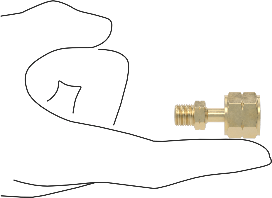 Sıkıştırılmış Gaz için Hortum Bağlantı Elemanı, CGA-023, 9/16"-18 Dişi x CGA-021, 3/8"-24 Erkek UNF