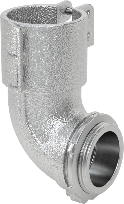 Esnek Metal Kanal için Demir Adaptör, 90 Derece Dirsek, 1-1/2 Anma Ölçüsü Dişi x 1-1/2 NPSM Erkek