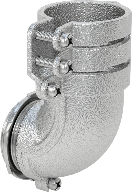 Esnek Metal Kanal için Demir Adaptör, 90 Derece Dirsek, 1-1/2 Anma Ölçüsü Dişi x 1-1/2 NPSM Erkek