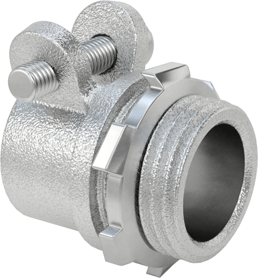 Esnek Metal Kanal için Demir Adaptör, Düz, 3/8 Anma Ölçüsü Dişi x 1/2 NPSM Erkek