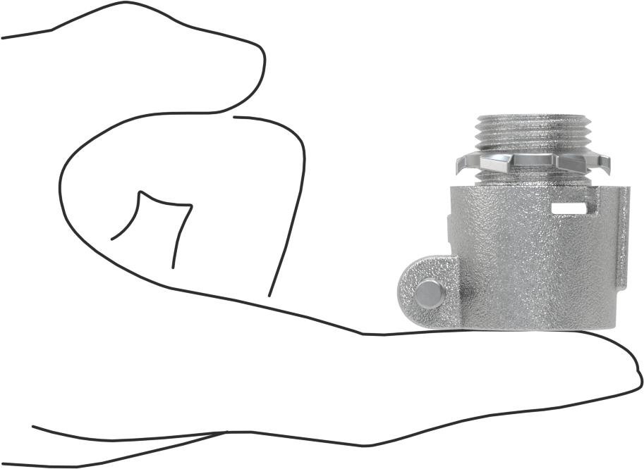 Esnek Metal Kanal için Demir Adaptör, Düz, 1/2 Anma Ölçüsü Dişi x 1/2 NPSM Erkek