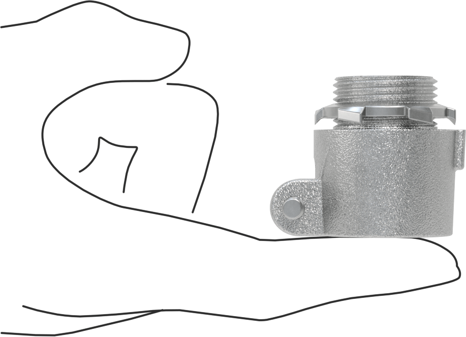 Esnek Metal Kanal için Demir Adaptör, Düz, 3/4 Anma Ölçüsü Dişi x 3/4 NPSM Erkek