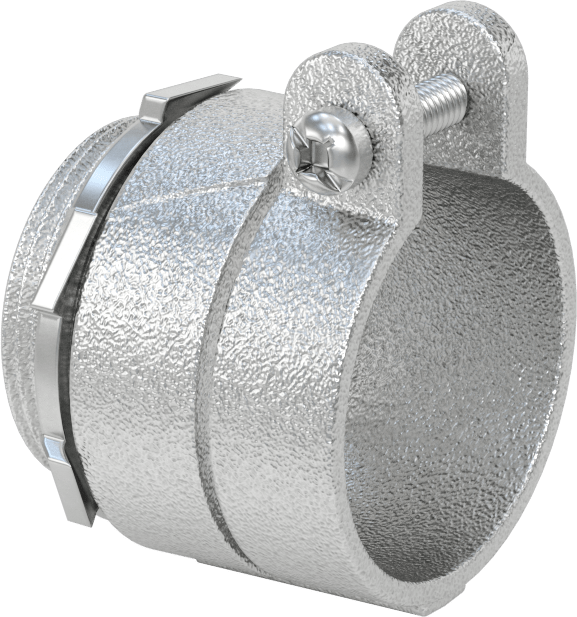 Esnek Metal Kanal için Demir Adaptör, Düz, 1-1/4 Anma Ölçüsü Dişi x 1-1/4 NPT Erkek