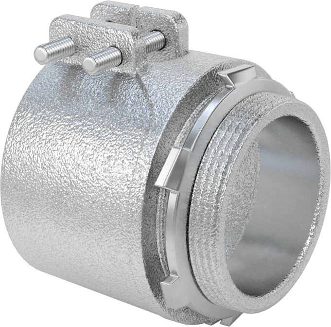 Esnek Metal Kanal için Demir Adaptör, Düz, 2 Anma Ölçüsü Dişi x 2 NPT Erkek