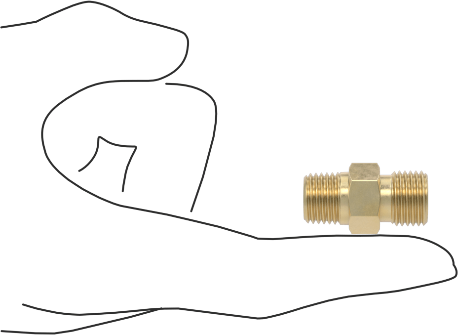 Sıkıştırılmış Gaz için Hortum Bağlantı Elemanı, CGA 022 Adaptör, 9/16"-18 UNF Erkek x 1/4 NPT Erkek
