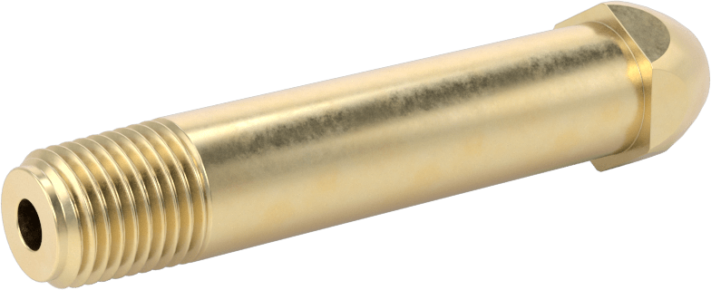 Sıkıştırılmış Gaz için Hortum Bağlantı Elemanı, Pirinç Nipel, Anahtar Sıkma, CGA 296, 1/4 NPT Erkek