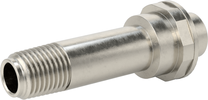 Sıkıştırılmış Gaz için Hortum Bağlantı Elemanı, 316 Paslanmaz Çelik Nipple, Anahtar Sıkma, CGA 705, 1/4 NPT Erkek