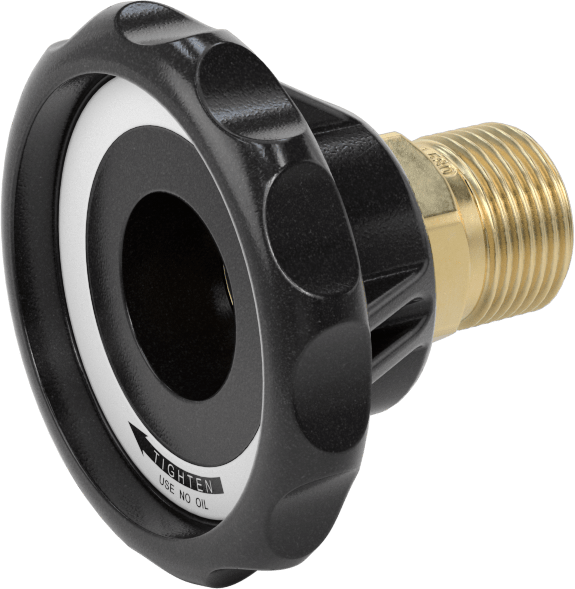 Sıkıştırılmış Gaz için Nipple Hortum Bağlantısı için Plastik Tutamaklı Erkek CGA 580 Somun