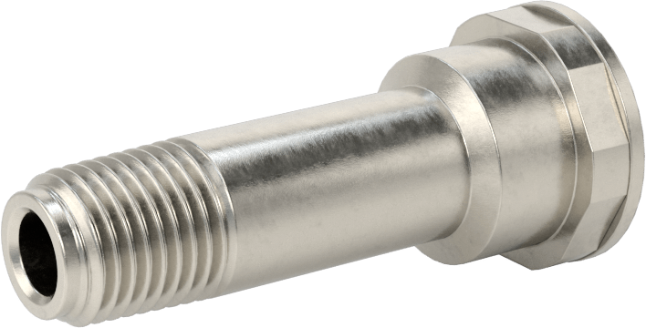 Sıkıştırılmış Gaz için Hortum Bağlantı Elemanı, 316 Paslanmaz Çelik Nipple, Anahtar Sıkma, CGA 670, 1/4 NPT Erkek