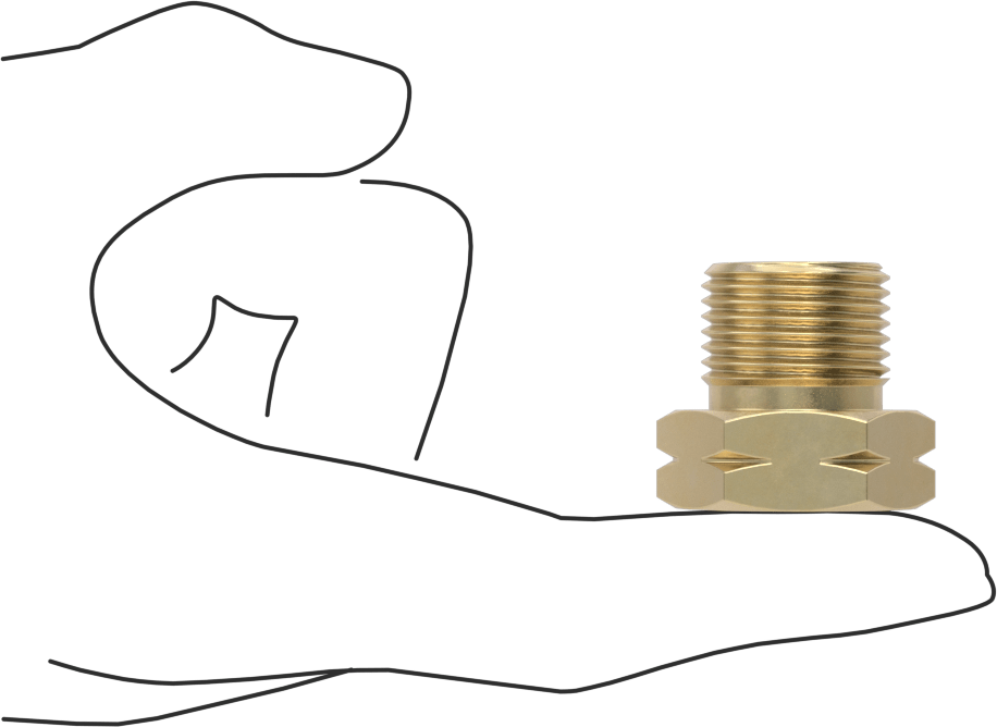 Sıkıştırılmış Gaz için Yüksek Basınçlı Nipel Hortum Bağlantısı için Pirinç Erkek CGA 510 Somun