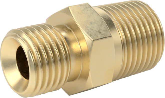 Sıkıştırılmış Gaz için Hortum Bağlantı Elemanı, CGA 022 Adaptör, 9/16"-18 UNF Erkek x 3/8 NPT Erkek
