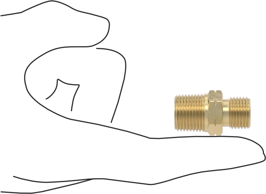 Sıkıştırılmış Gaz için Hortum Bağlantı Elemanı, CGA 023 Adaptör, 9/16"-18 UNF Erkek x 3/8 NPT Erkek