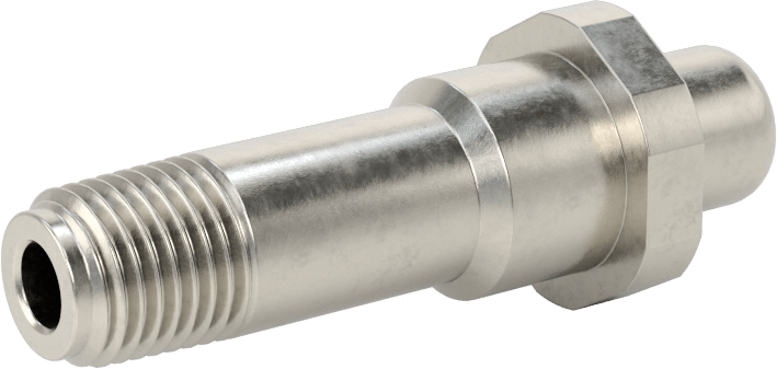 Sıkıştırılmış Gaz için Hortum Bağlantı Elemanı, 316 Paslanmaz Çelik Nipple, Anahtar Sıkma, CGA 677, 1/4 NPT Erkek