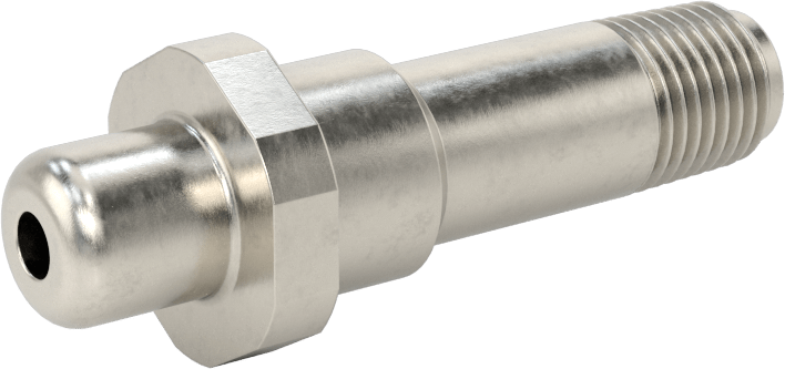 Sıkıştırılmış Gaz için Hortum Bağlantı Elemanı, 316 Paslanmaz Çelik Nipple, Anahtar Sıkma, CGA 677, 1/4 NPT Erkek