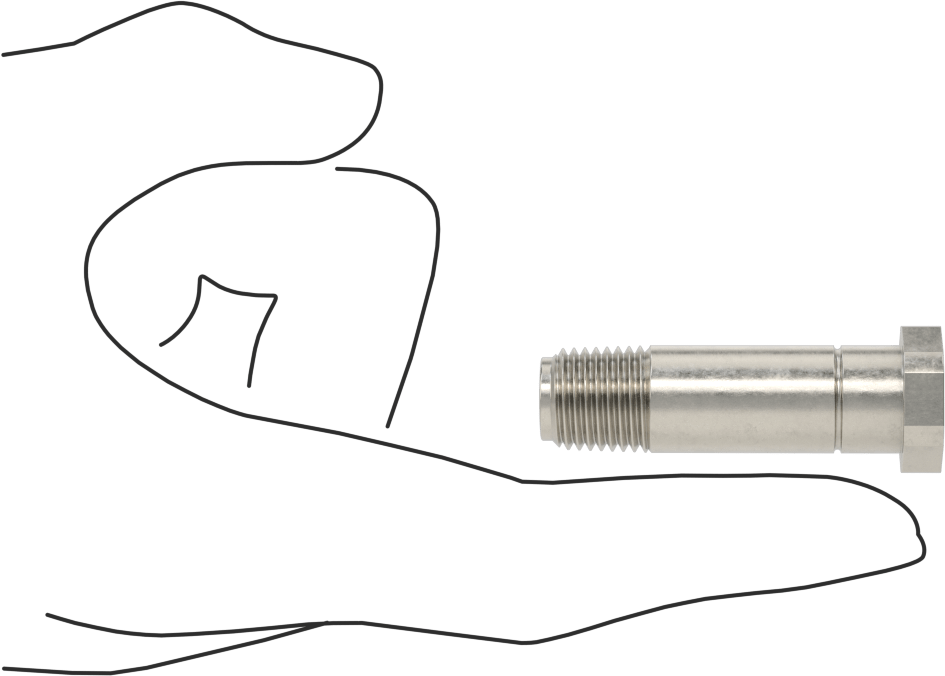 Sıkıştırılmış Gaz için Hortum Bağlantı Elemanı, Paslanmaz Çelik Nipple, Anahtar Sıkma, CGA 330, 1/4 NPT Erkek