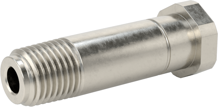 Sıkıştırılmış Gaz için Hortum Bağlantı Elemanı, Paslanmaz Çelik Nipple, Anahtar Sıkma, CGA 330, 1/4 NPT Erkek