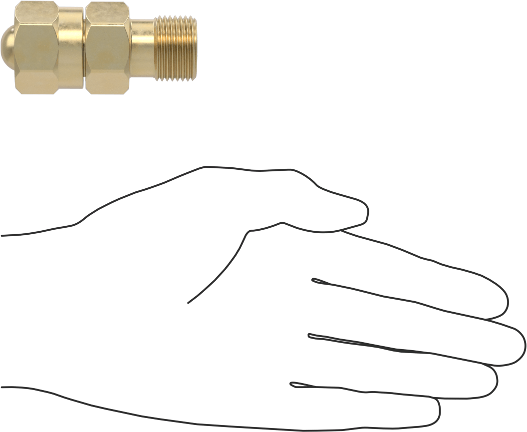 Sıkıştırılmış Gaz için Yüksek Basınçlı Dişli Bağlantı Elemanı, Adaptör, CGA-346 Dişi Tank x CGA-540 Erkek Regülatör