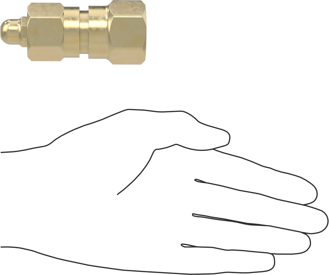 Sıkıştırılmış Gaz için Yüksek Basınçlı Dişli Bağlantı Elemanı, Adaptör, CGA-346 Dişi Tank x CGA-580 Dişi Regülatör