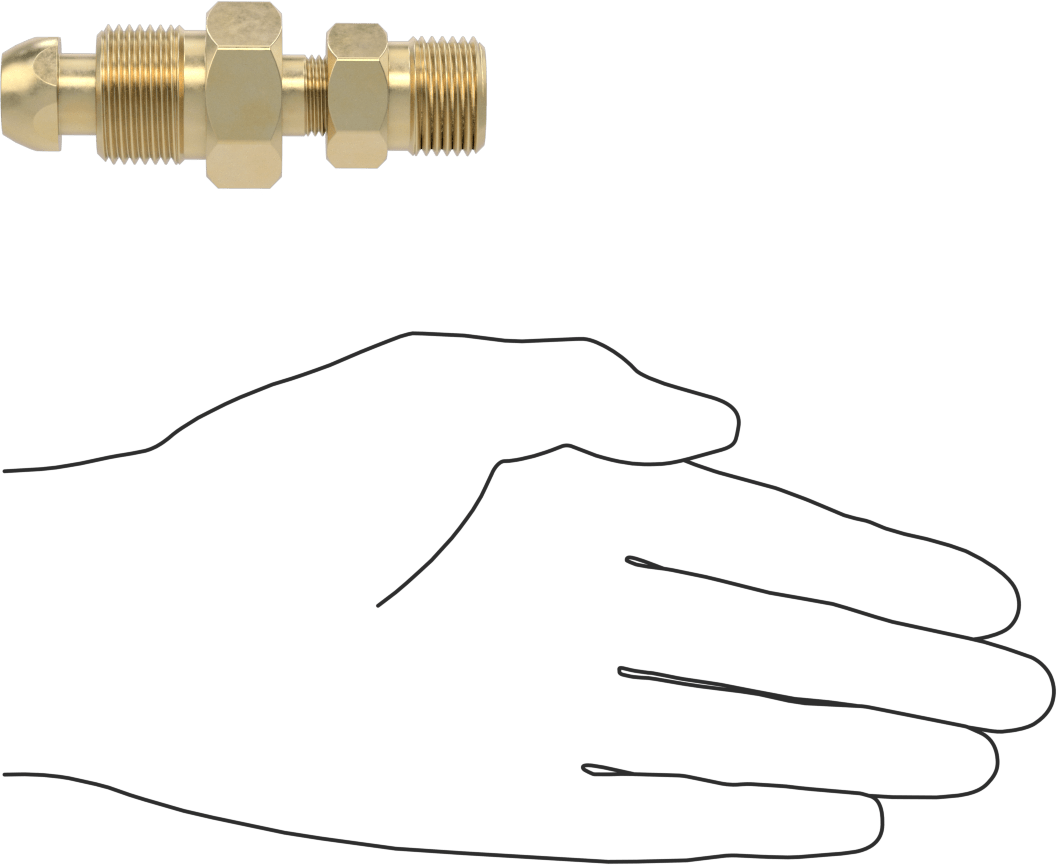 Sıkıştırılmış Gaz için Yüksek Basınçlı Dişli Bağlantı Elemanı, Adaptör, CGA-580 Erkek Tank x CGA-346 Erkek Regülatör