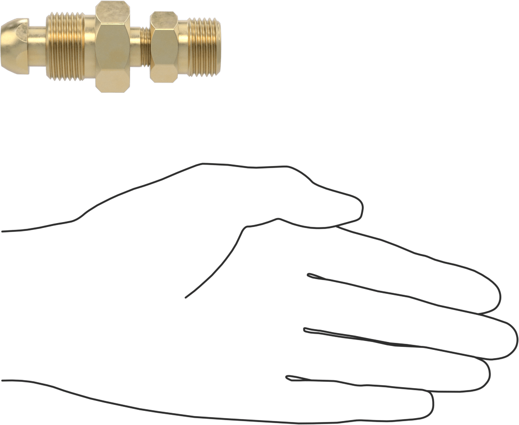 Sıkıştırılmış Gaz için Yüksek Basınçlı Dişli Bağlantı Elemanı, Adaptör, CGA-580 Erkek Tank x CGA-320 Erkek Regülatör