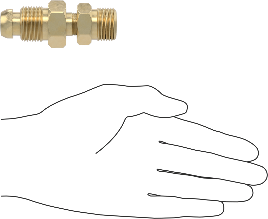 Sıkıştırılmış Gaz için Yüksek Basınçlı Dişli Bağlantı Elemanı, Adaptör, CGA-580 Erkek Tank x CGA-540 Erkek Regülatör