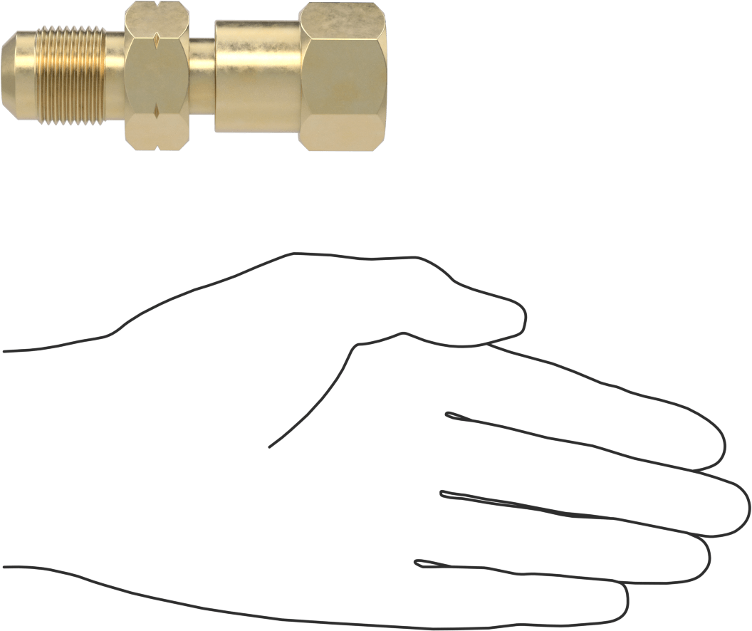 Sıkıştırılmış Gaz için Yüksek Basınçlı Dişli Bağlantı Elemanı, Adaptör, CGA-590 Erkek Tank x CGA-580 Dişi Regülatör