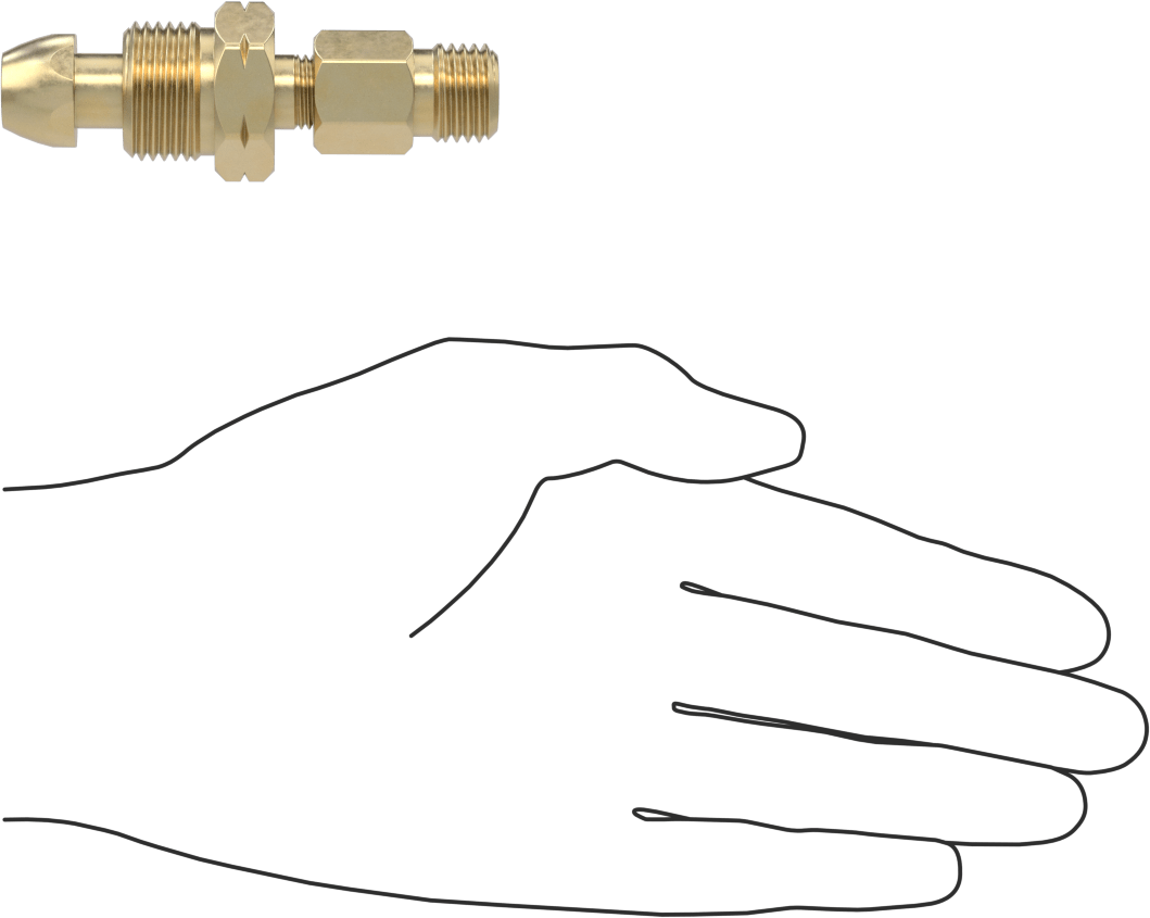 Sıkıştırılmış Gaz için Yüksek Basınçlı Dişli Bağlantı Elemanı, Adaptör, CGA-510 Erkek Tank x CGA-200 Erkek Regülatör