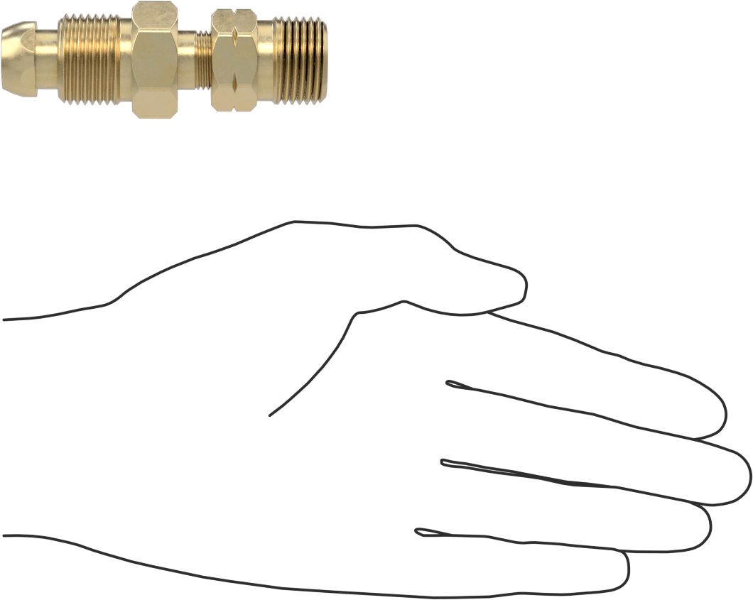 Sıkıştırılmış Gaz için Yüksek Basınçlı Dişli Bağlantı Elemanı, Adaptör, CGA-510 Erkek Tank x CGA-410 Erkek Regülatör