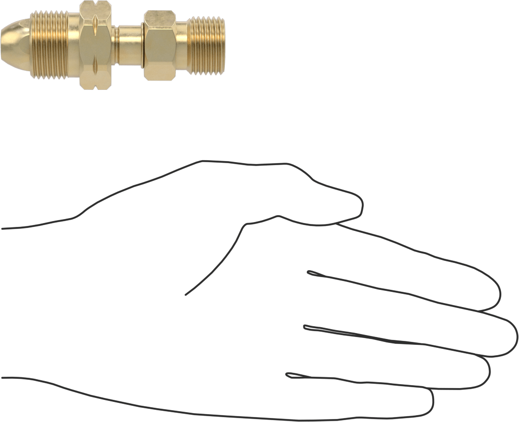 Sıkıştırılmış Gaz için Yüksek Basınçlı Dişli Bağlantı Elemanı, Adaptör, CGA-590 Erkek Tank x CGA-346 Erkek Regülatör