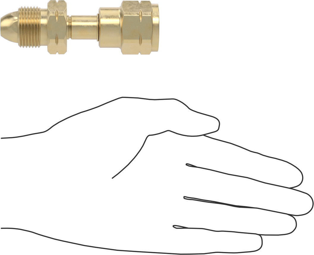 Sıkıştırılmış Gaz için Yüksek Basınçlı Dişli Bağlantı Elemanı, Adaptör, CGA-580 Erkek Tank x CGA-590 Dişi Regülatör