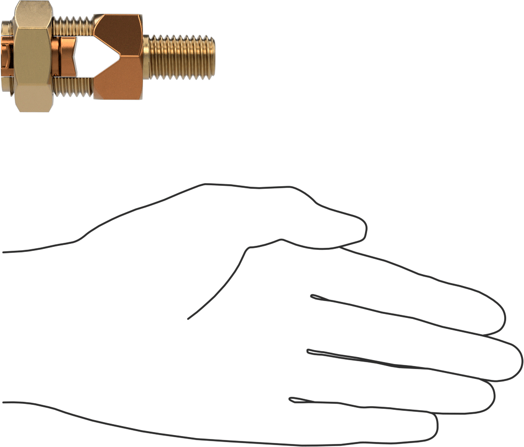 Topraklama Vidası, 5/8" Boyut, 1 ila 4/0 AWG için