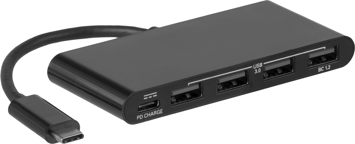 With Female USB-A and USB-C Connections