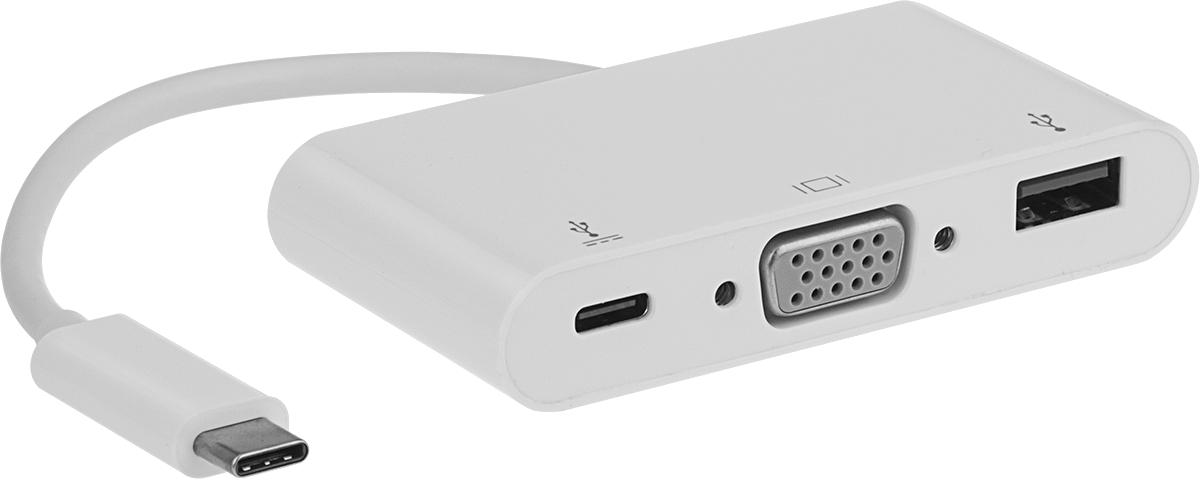 With Female USB-A, USB-C, and Computer HD15 Connections