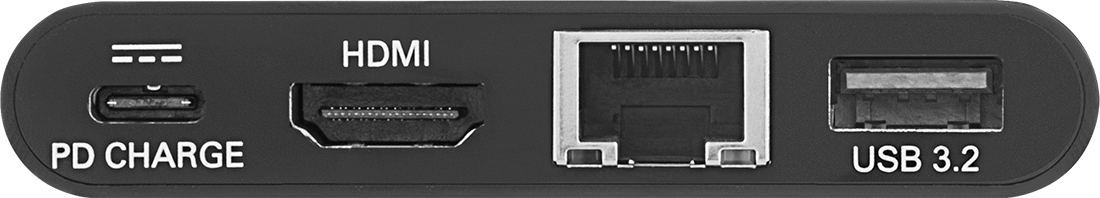 USB Standart 3.2 Gen 1 Hub, Dişi USB A ile Erkek USB C, C, HDMI ve RJ45 Bağlantıları