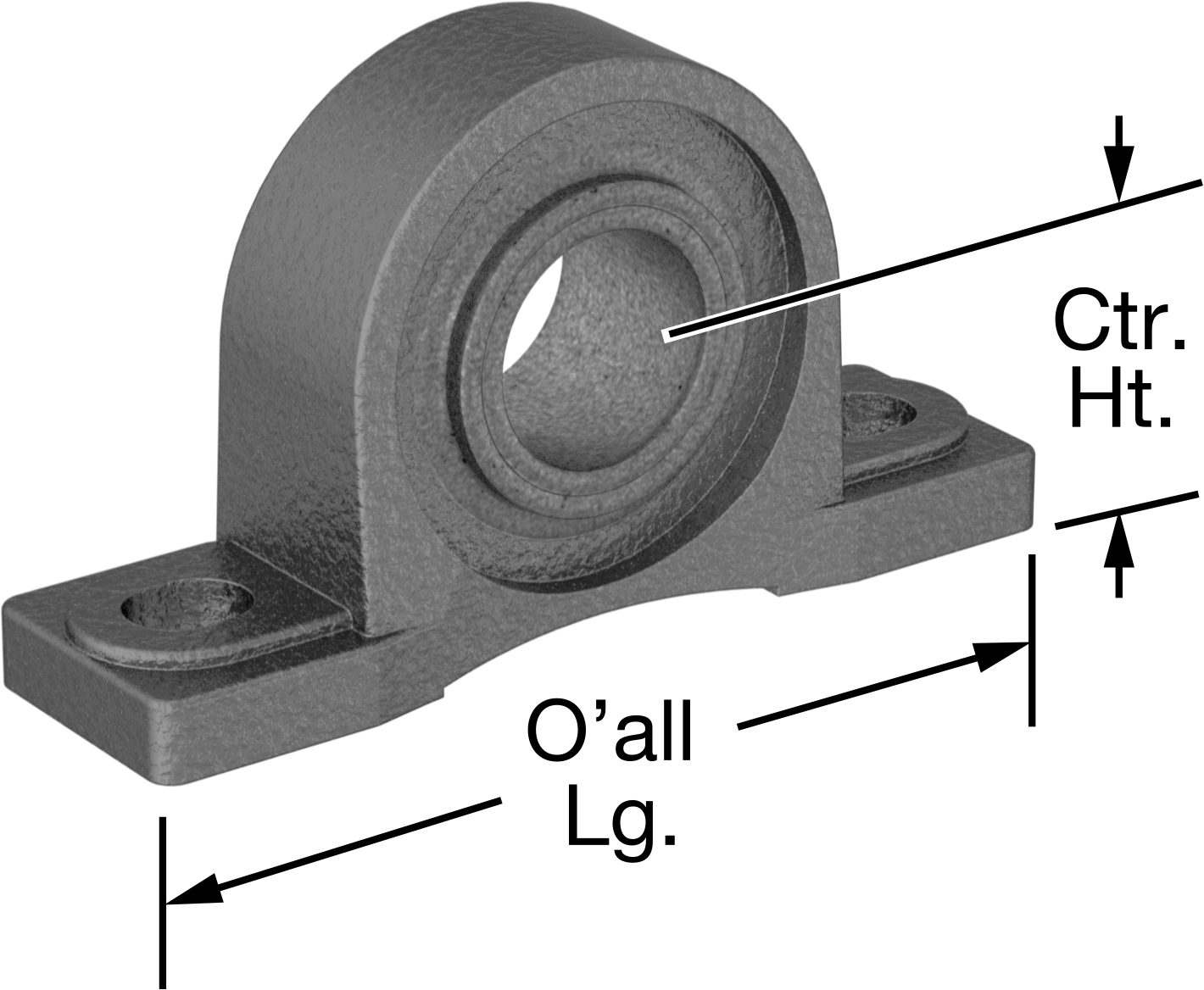 Aşırı Sıcaklığa Dayanıklı Montajlı Kovanlı Rulman, 1-1/2" Mil Çapı için