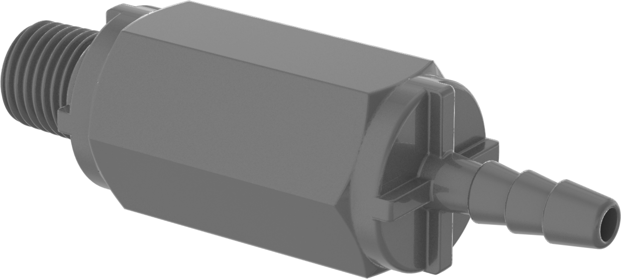 PVC Çek Valf, 1/4" Giriş Borusu İç Çapı x 1/4 NPT Erkek Çıkış