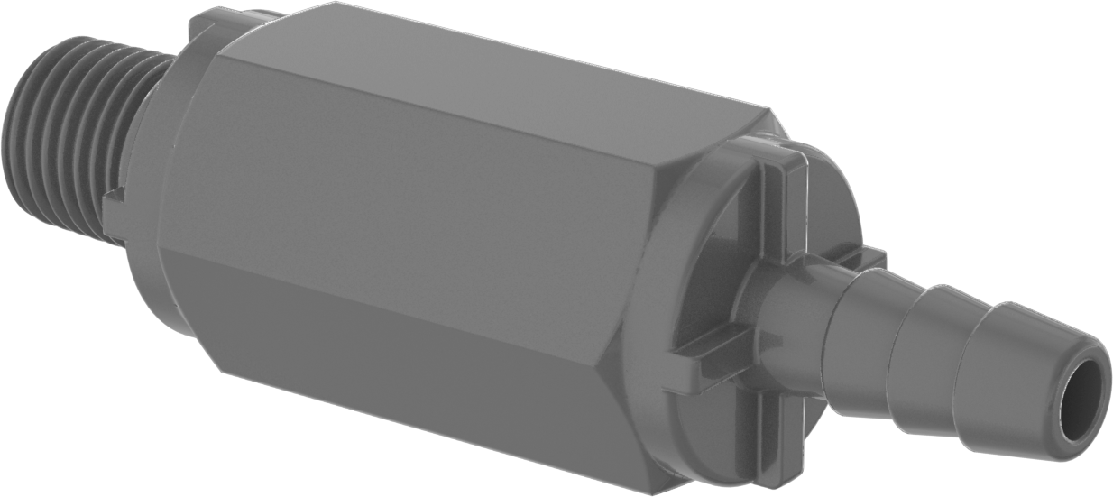 PVC Çek Valf, 5/16" Giriş Borusu İç Çapı x 1/4 NPT Erkek Çıkış