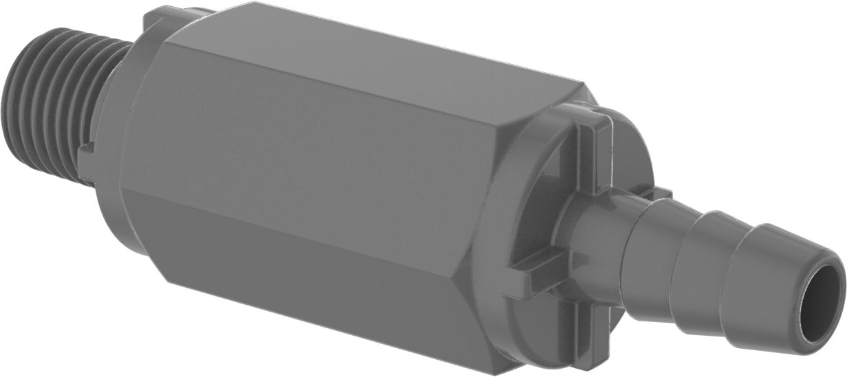 PVC Çek Valf, 3/8" Giriş Borusu İç Çapı x 1/4 NPT Erkek Çıkış
