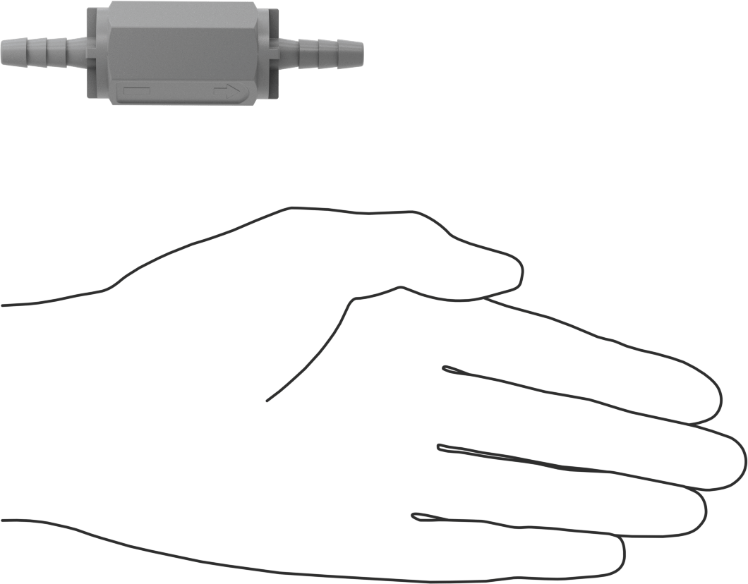 PVC Çek Valf, 1/4“ Giriş Borusu İç Çapı x 1/4” Çıkış Borusu İç Çapı
