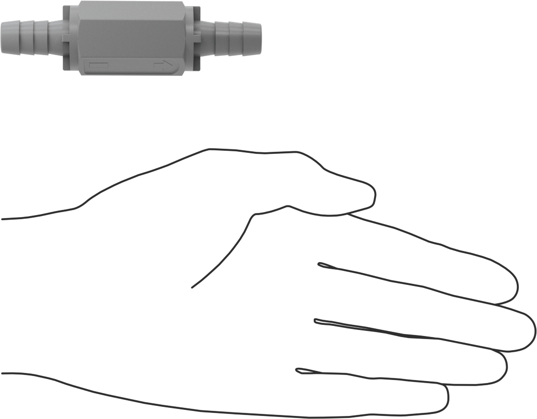 PVC Çek Valf, 3/8“ Giriş Borusu İç Çapı x 3/8” Çıkış Borusu İç Çapı