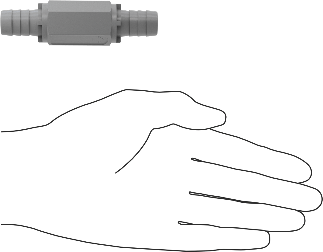 PVC Çek Valf, 1/2“ Giriş Borusu İç Çapı x 1/2” Çıkış Borusu İç Çapı