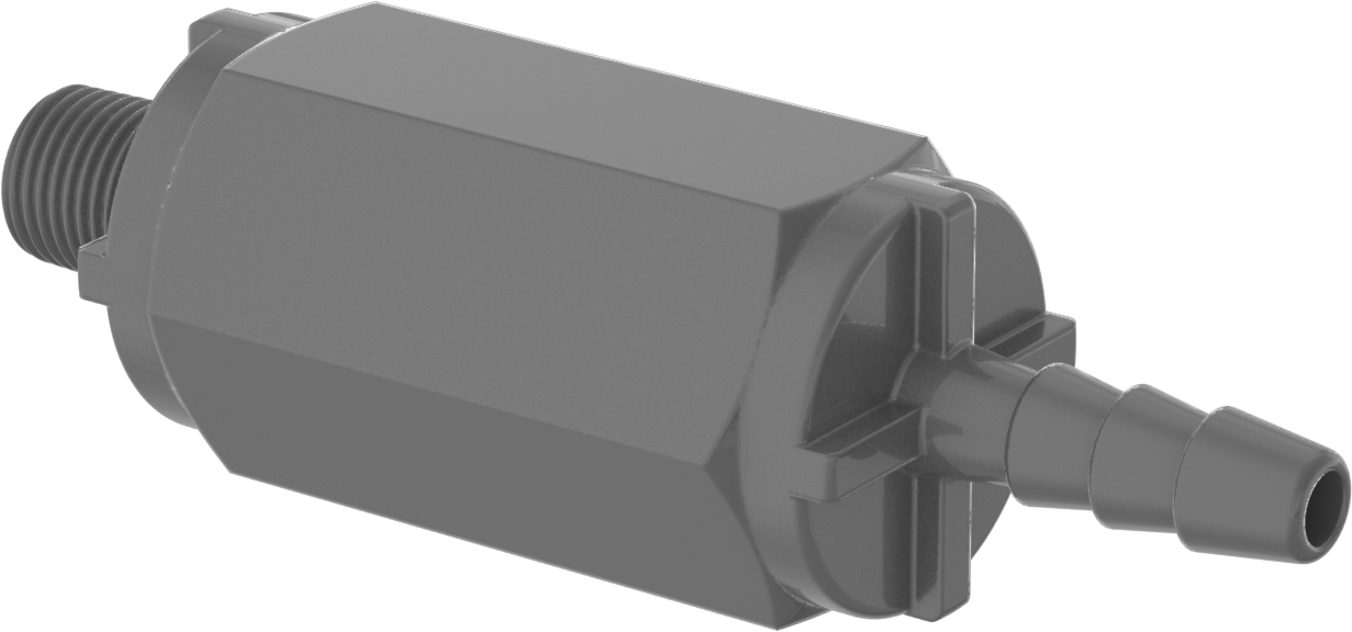 PVC Çek Valf, 1/8 Erkek NPT Giriş x 1/4" Çıkış Boru İç Çapı