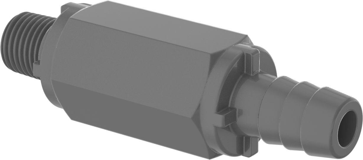 PVC Çek Valf, 1/4 Erkek NPT Giriş x 1/2" Çıkış Boru İç Çapı