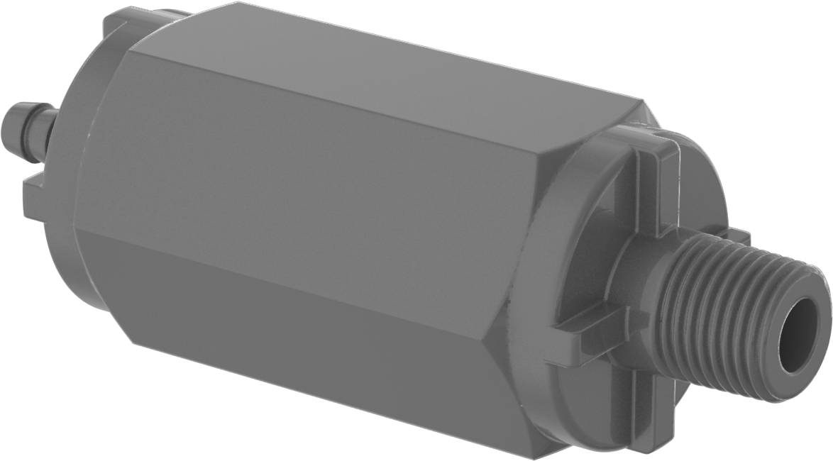 PVC Çek Valf, 1/8" Giriş Borusu İç Çapı x 1/8 NPT Erkek Çıkış