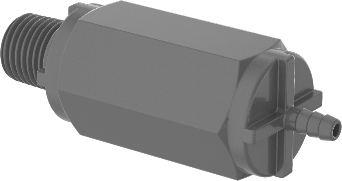 PVC Çek Valf, 1/8" Giriş Borusu İç Çapı x 1/4 NPT Erkek Çıkış