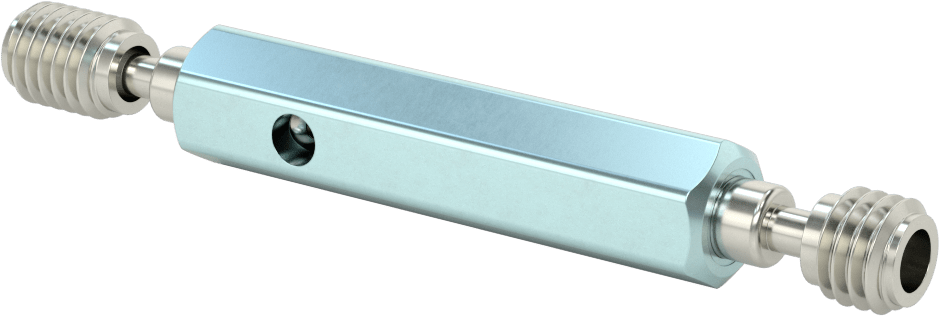 Saplı Go/No-Go Sol Dişli Tıpa Ölçer, 5/8"-11 UNC, Sınıf 2B Dişli Uyumu, Doğruluk Sertifikalı