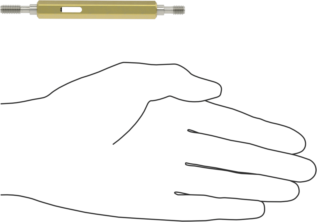 Saplı Go/No-Go Sol Dişli Tıpa Ölçer, M6 x 1 mm, Doğruluk Sertifikalı